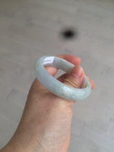 Load image into Gallery viewer, 49mm Certified Type A 100% Natural icy light green/white/purple oval Jadeite Jade bangle etsy AT31-0627