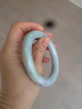 Load image into Gallery viewer, 55mm Certified type A 100% Natural green/purple chubby round cut Jadeite bangle AT8-1127
