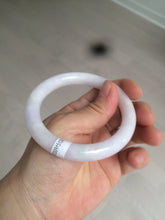 Load image into Gallery viewer, 55.8mm Certified type A 100% Natural light purple sunny green white round cut Jadeite Jade bangle AS7-5130