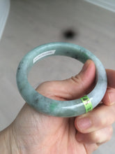 Load image into Gallery viewer, 57.9mm Certified Type A 100% Natural sunny green/dark green/black Jadeite Jade bangle AJ41-0082