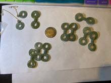 Load image into Gallery viewer, 100% Natural watery safe and sound mom and daughter buckle dangling jadeite Jade earring AS2