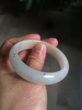 Load image into Gallery viewer, 49.5mm Type A 100% Natural icy light yellow/white oval Jadeite Jade bangle AD56-6670