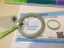 Load image into Gallery viewer, 55mm certifaied Type A 100% Natural light green/yellow Jadeite Jade bangle (with defects) Group AK6