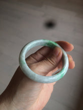 Load image into Gallery viewer, 50mm Certified Type A 100% Natural sunny green/white Jadeite Jade bangle AF60-0755
