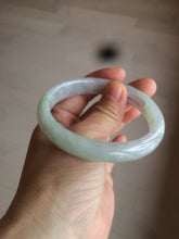 Load image into Gallery viewer, 55.5mm Certified Type A 100% Natural icy watery light purple/white/green oval Jadeite Jade bangle AM55-6862