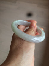 Load image into Gallery viewer, 55.5mm Certified Type A 100% Natural icy watery light purple/white/green oval Jadeite Jade bangle AM55-6862