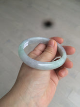 Load image into Gallery viewer, 55.5mm Certified Type A 100% Natural icy watery light purple/white/green oval Jadeite Jade bangle AM55-6862