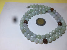 Load image into Gallery viewer, 7.8-8mm 100% Natural type A light green/red/white jadeite jade beads necklace SN-2