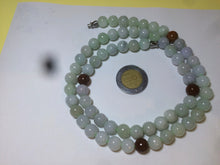 Load image into Gallery viewer, 7.8-8mm 100% Natural type A light green/red/white jadeite jade beads necklace SN-2