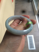 Load image into Gallery viewer, 56.7mm certified type A 100% Natural light green/blue Jadeite Jade bangle AB2-1325