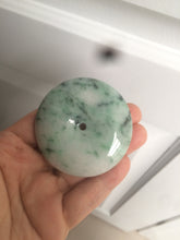 Load image into Gallery viewer, 100% Natural sunny green/pink/purple tropical beach jadeite Jade Safety Guardian Button(donut) Pendant/worry stone X123