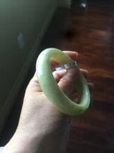 Load image into Gallery viewer, 58.3mm 100% Natural yellow/white lantian Jade (Xiu jade)(Serpentine) bangle J86-1