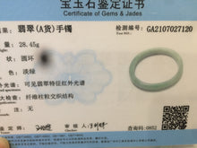 Load image into Gallery viewer, 49mm certified Type A 100% Natural light green oval Jadeite Jade bangle AC31-7119
