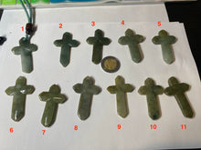 Load image into Gallery viewer, 100% Natural type A yellow/white/gray/dark green jadeite Jade Hand-held cross or cross pendant necklace AF47