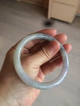 Load image into Gallery viewer, 57.3mm certified Type A 100% Natural black/white/purple (乌鸡翡翠) round cut Jadeite Jade bangle AK17-2610