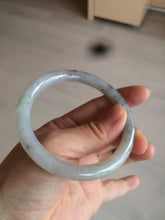 Load image into Gallery viewer, 57.3mm certified Type A 100% Natural black/white/purple (乌鸡翡翠) round cut Jadeite Jade bangle AK17-2610