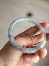 Load image into Gallery viewer, 57.3mm certified Type A 100% Natural black/white/purple (乌鸡翡翠) round cut Jadeite Jade bangle AK17-2610