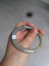 Load image into Gallery viewer, 53mm certified Type A 100% Natural green/brown round cut Jadeite Jade bangle AD85-1438