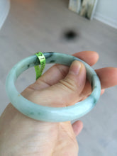 Load image into Gallery viewer, 53.5mm Certified type A 100% Natural light green/yellow/green floating flower oval jadeite jade bangle AC32-5313
