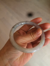 Load image into Gallery viewer, 57.3mm certified Type A 100% Natural black/white/purple (乌鸡翡翠) round cut Jadeite Jade bangle AK17-2610