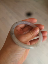 Load image into Gallery viewer, 57.3mm certified Type A 100% Natural black/white/purple (乌鸡翡翠) round cut Jadeite Jade bangle AK17-2610