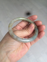 Load image into Gallery viewer, 53mm certified Type A 100% Natural green/brown round cut Jadeite Jade bangle AD85-1438