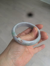 Load image into Gallery viewer, 54.2mm 100% natural type A certified light green/purple/red (FU LU SHOU, 福禄寿) jadeite jade bangle AM35-0063
