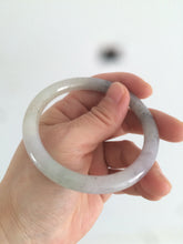 Load image into Gallery viewer, 57.3mm certified Type A 100% Natural black/white/purple (乌鸡翡翠) round cut Jadeite Jade bangle AK17-2610