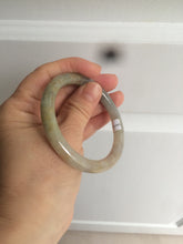 Load image into Gallery viewer, 53mm certified Type A 100% Natural green/brown round cut Jadeite Jade bangle AD85-1438