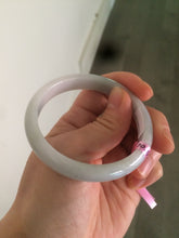 Load image into Gallery viewer, 53.1mm Certified Type A 100% Natural light green/white authentic Jadeite Jade bangle R43-0004