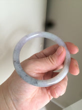 Load image into Gallery viewer, 57.3mm certified Type A 100% Natural black/white/purple (乌鸡翡翠) round cut Jadeite Jade bangle AK17-2610