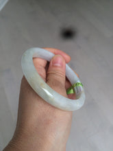 Load image into Gallery viewer, 57mm certificated type A 100% Natural light green yellow Jadeite Jade bangle AD84-5745