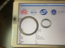 Load image into Gallery viewer, 54.2mm 100% natural type A certified light green/purple/red (FU LU SHOU, 福禄寿) jadeite jade bangle AM35-0063