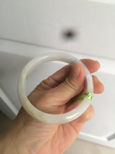 Load image into Gallery viewer, 57mm certificated type A 100% Natural light green yellow Jadeite Jade bangle AD84-5745