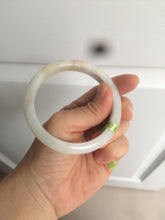 Load image into Gallery viewer, 57mm certificated type A 100% Natural light green yellow Jadeite Jade bangle AD84-5745