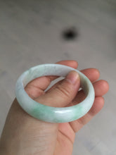 Load image into Gallery viewer, 53.5mm certified 100% natural Type A sunny green/white jadeite jade bangle X98-3760