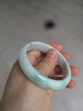 Load image into Gallery viewer, 53.5mm certified 100% natural Type A sunny green/white jadeite jade bangle X98-3760