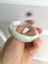 Load image into Gallery viewer, 53.5mm certified 100% natural Type A sunny green/white jadeite jade bangle X98-3760
