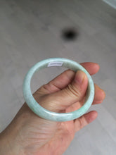 Load image into Gallery viewer, 53.5mm Certified type A 100% Natural light green oval jadeite jade bangle AD87-1032