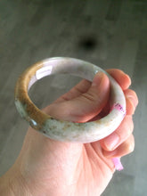 Load image into Gallery viewer, 57.7mm Certified 100% natural Type A green/brown/purple jadeite jade bangle R45-3374