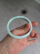 Load image into Gallery viewer, 53.5mm Certified type A 100% Natural light green oval jadeite jade bangle AD87-1032