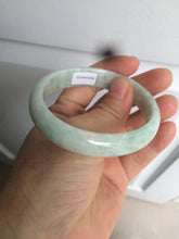 Load image into Gallery viewer, 53.5mm Certified type A 100% Natural light green oval jadeite jade bangle AD87-1032