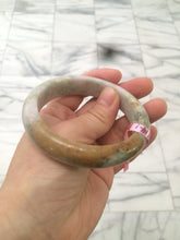 Load image into Gallery viewer, 57.7mm Certified 100% natural Type A green/brown/purple jadeite jade bangle R45-3374