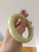 Load image into Gallery viewer, 58.3mm 100% Natural yellow/white lantian Jade (Xiu jade)(Serpentine) bangle J86-1