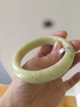 Load image into Gallery viewer, 58.3mm 100% Natural yellow/white lantian Jade (Xiu jade)(Serpentine) bangle J86-1