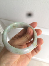 Load image into Gallery viewer, 56.5mm certificated Type A 100% Natural sunny green/purple/yellow  Monet’s Water Lilies Jade bangle E62-1029