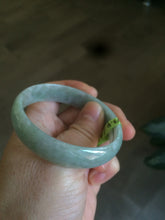 Load image into Gallery viewer, 52mm certified Type A 100% Natural light green thin jadeite jade bangle AH10-3438