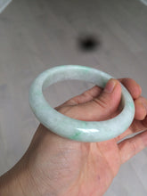 Load image into Gallery viewer, 57.4mm 100% natural Type A sunny green/white jadeite jade bangle K92-1110