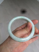 Load image into Gallery viewer, 57.4mm 100% natural Type A sunny green/white jadeite jade bangle K92-1110