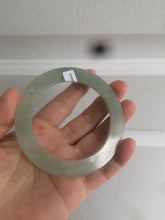Load image into Gallery viewer, 55.5mm Certified Type A 100% Natural icy watery sunny green/white snowy thin style Jadeite bangle AB58-0425